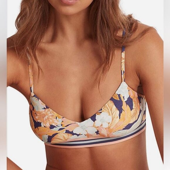 MONTE & LOU PARAISO ELASTIC TRIM CROP TOP BIKINI Size 12 - Picture 3 of 9